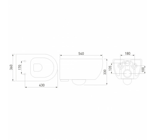 Унитаз Berges Ego XL Rimless 082124 подвесной с сиденьем Микролифт