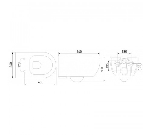 Унитаз Berges Ego XL Rimless 082118 подвесной с сиденьем Микролифт