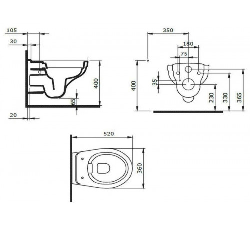 Унитаз Berges Albit S Rimless 082146 подвесной с сиденьем Микролифт