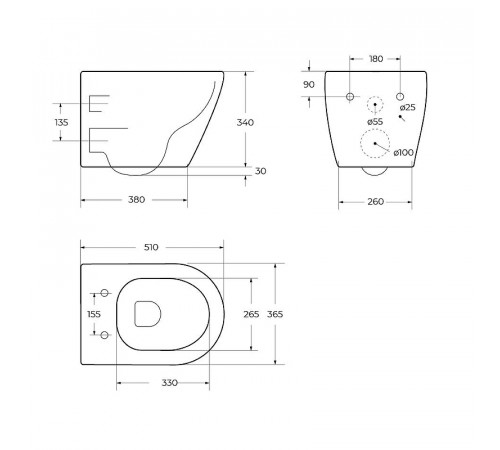 Унитаз Cezares Stylus-Tor CZR-6601-TH-TOR/CZR-2316-SC подвесной с сиденьем Микролифт