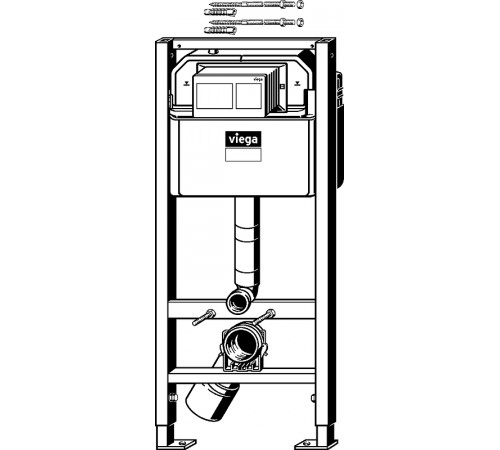 Комплект унитаза биде beWash Bogen 88303601 с инсталляцией Viega Prevista Dry 8524.14 792596 с сиденьем Микролифт и клавишей смыва Хром