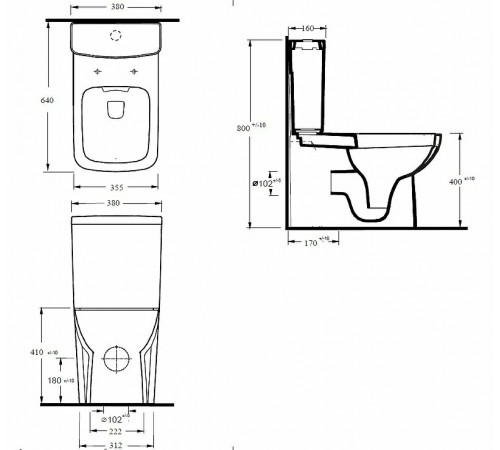 Унитаз компакт beWash Starnberg 72453401 с бачком и сиденьем Микролифт