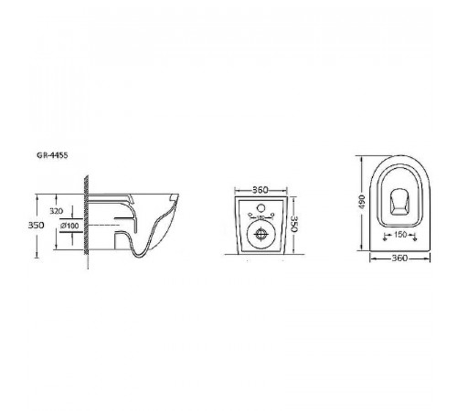 Комплект унитаза Grossman GR-4455S с инсталляцией Grohe Rapid SL 38775001 с сиденьем Микролифт и клавишей смыва Хром