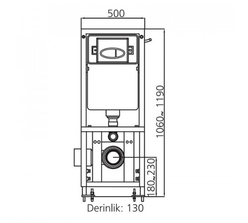 Комплект унитаза с инсталляцией SantiLine SL-5005+SL-01 с сиденьем Микролифт и клавишей смыва Хром