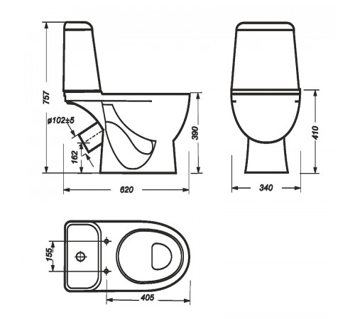 Унитаз-компакт Sanita Luxe Max SL DM MAXSLCC01040513 с бачком и сиденьем Микролифт