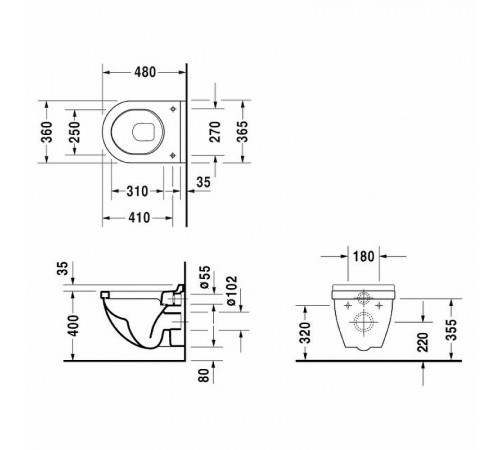 Унитаз Duravit Starck 3 2202090000 подвесной без сиденья