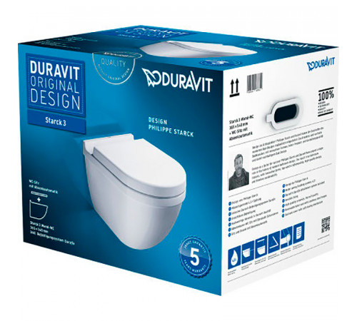 Унитаз Duravit Starck 3 42250900A1 подвесной с сиденьем Микролифт