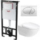 Комплект унитаза Duravit Architec 45720900A1 с инсталляцией Alcaplast Sadromodul AM101/1120+M71 с сиденьем Микролифт и клавишей смыва Хром