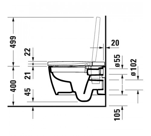 Унитаз Duravit ME by Starck 2510092000 подвесной без сиденья