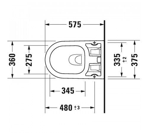 Унитаз Duravit ME by Starck 2510092000 подвесной без сиденья