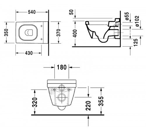 Унитаз Duravit 2 ND Floor 2220090000 без сиденья