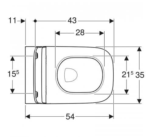 Унитаз Geberit Smyle Square 500.685.01.1 подвесной с сиденьем Микролифт