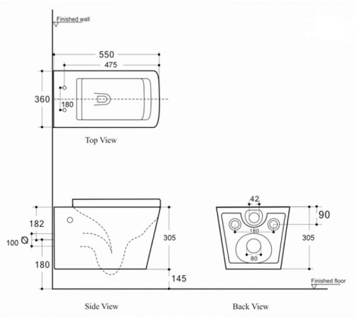 Унитаз Aquanet Tavr-W BW Rimless 287011 подвесной с сиденьем Микролифт