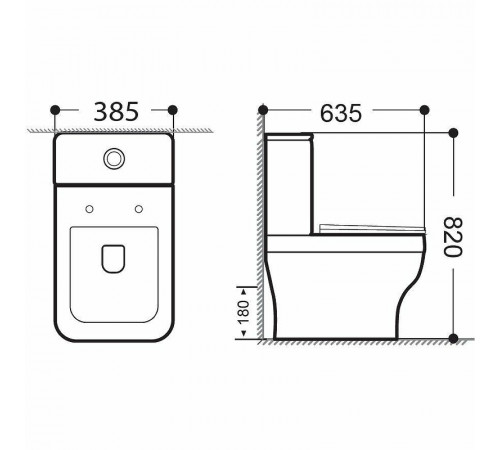 Унитаз компакт Aquanet Elegant C1 Rimless 280958 без бачка с сиденьем Микролифт