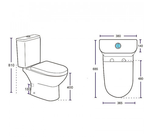 Унитаз компакт Aquanet Ray-C 326011 без бачка с сиденьем Микролифт