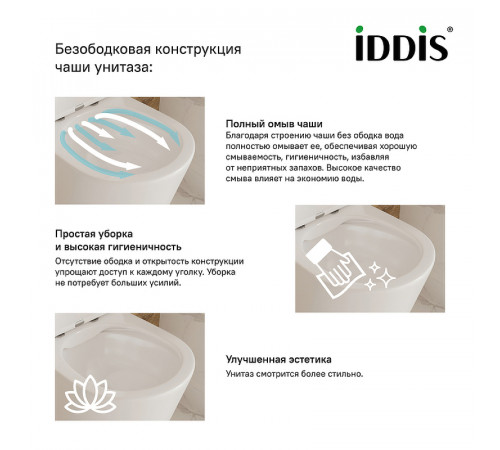 Унитаз компакт Iddis Drum Rimless DRU2DSEi24 с бачком и сиденьем Микролифт