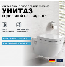 Унитаз Grohe Euro Ceramic 39538000 подвесной без сиденья