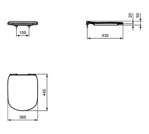 Комплект унитаза с инсталляцией Ideal Standard Tesi P3868V1 с сиденьем Микролифт и клавишей смыва Хром