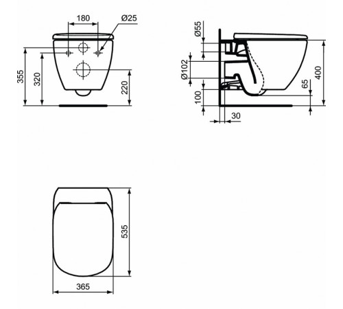 Комплект унитазов Ideal Standard Tesi TT00004 с сиденьем Микролифт