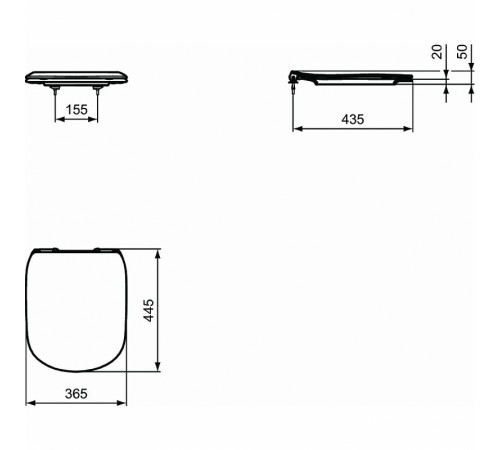 Комплект унитаза с инсталляцией Ideal Standard Tesi P386801 с сиденьем Микролифт и клавишей смыва Хром