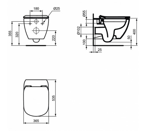 Унитаз Ideal Standard Tesi T355101 подвесной с сиденьем Микролифт