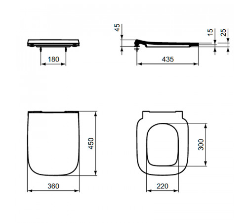 Комплект унитазов Ideal Standard Tesi TT00004 с сиденьем Микролифт