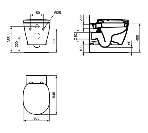 Унитаз Ideal Standard Connect W941102 подвесной с сиденьем Микролифт