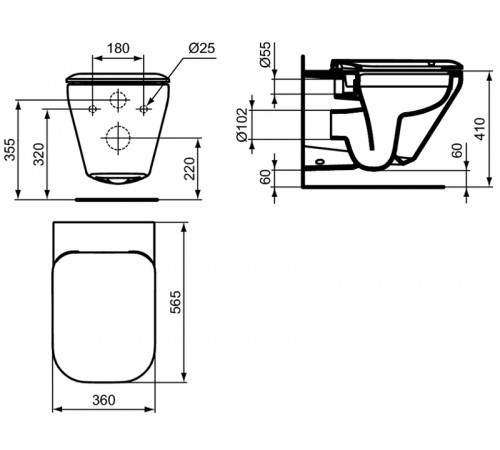 Унитаз Ideal Standard Tonic II K316501 подвесной с сиденьем Микролифт