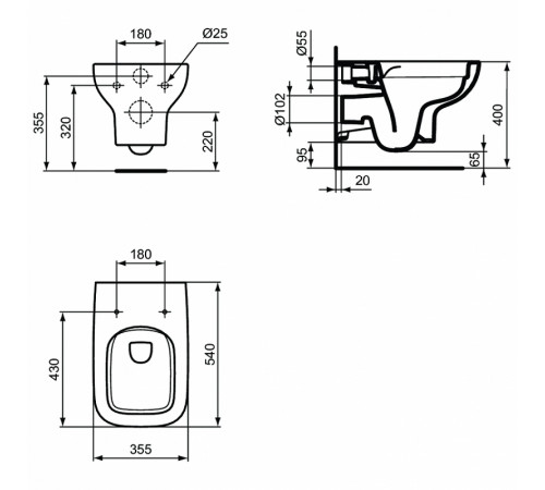 Комплект унитаза с инсталляцией Ideal Standard I.Life A WA330101 с сиденьем Микролифт