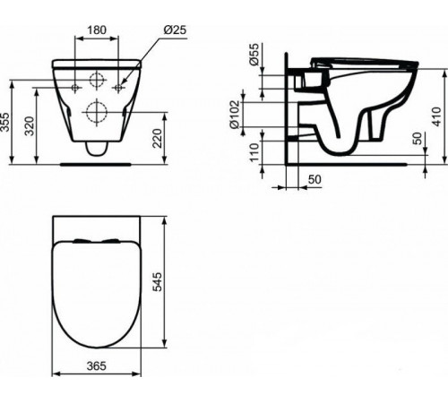 Унитаз Ideal Standard Esedra Rimless T365701 подвесной с сиденьем Микролифт