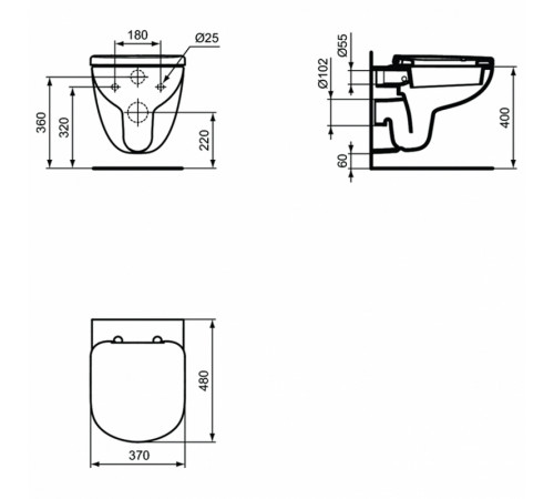 Унитаз Ideal Standard Tempo T328801 подвесной без сиденья