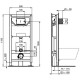 Комплект унитаза с инсталляцией Ideal Standard Prosys Tesi R030501 с сиденьем Микролифт и клавишей смыва Хром