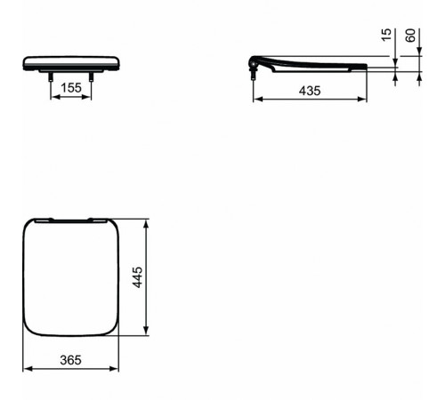 Унитаз Ideal Standard Strada II AquaBlade T359801 приставной с сиденьем Микролифт