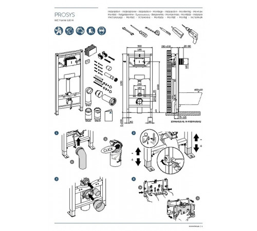 Комплект унитаза с инсталляцией Ideal Standard Prosys Exacto X042601 с сиденьем Микролифт