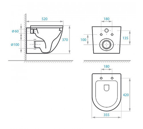 Унитаз Koller Pool Round RN-0490-RW подвесной с сиденьем Микролифт