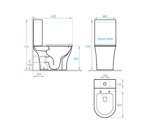 Унитаз компакт Koller Pool Edge ED-0650-RC-C без бачка с сиденьем Микролифт