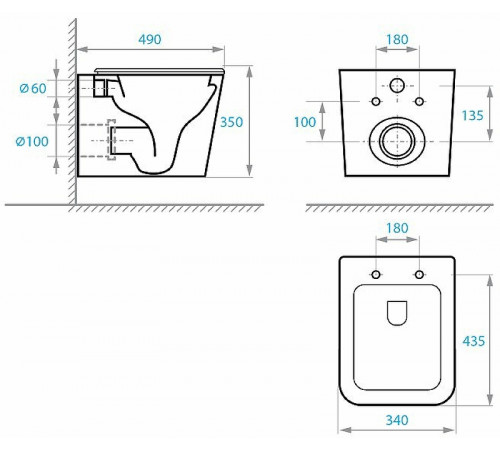 Унитаз Koller Pool Trend TR-0490-RW подвесной с сиденьем Микролифт