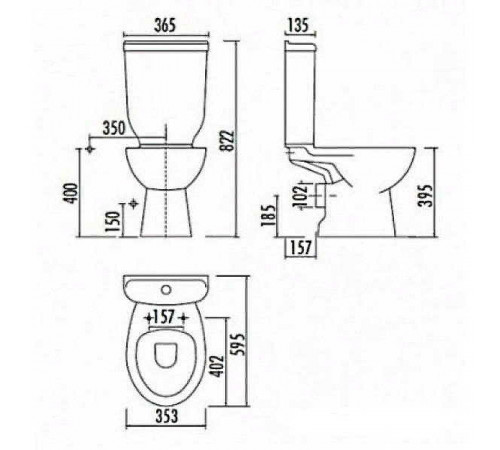 Унитаз компакт Creavit Sedef SD315.00100 без бачка и сиденья