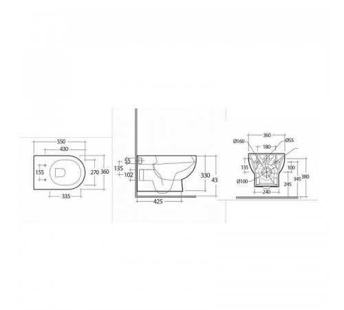 Унитаз Kerama Marazzi Buongiorno Pro Rimless BG.Pro.wc.02 подвесной Белый глянцевый без сиденья