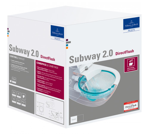 Унитаз Villeroy&Boch Subway 2.0 5614R201 подвесной с сиденьем Микролифт