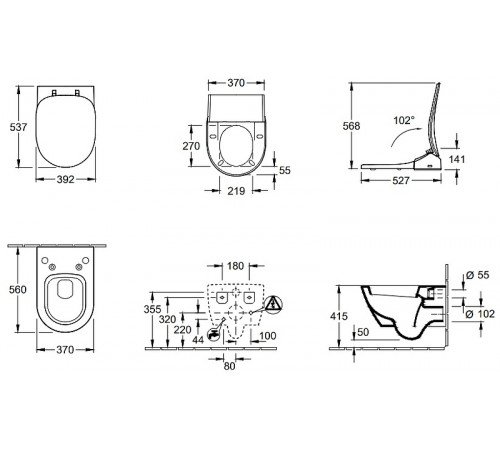 Унитаз Villeroy&Boch Subway 2.0 Plus 560050R1 подвесной без сиденья