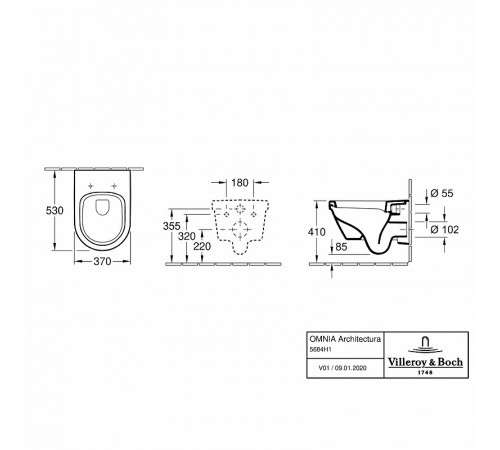 Унитаз Villeroy&Boch Architectura 5684H101 подвесной с сиденьем Микролифт