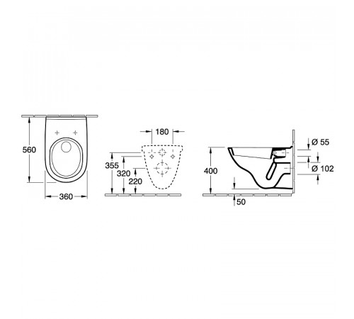 Унитаз Villeroy&Boch O.Novo 5660H101 подвесной с сиденьем Микролифт