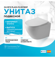 Унитаз Olive's Plaza PL30116DP подвесной с сиденьем Микролифт