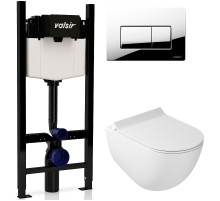 Комплект унитаза с инсталляцией Valsir Dream KIT VSCR 7317 Std P1 с сиденьем и клавишей смыва Хром глянцевый