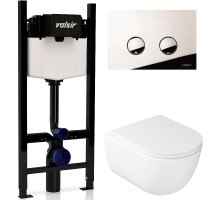 Комплект унитаза с инсталляцией Valsir Dream KIT VSCR 7334 Std P4 с сиденьем и клавишей смыва Хром глянцевый