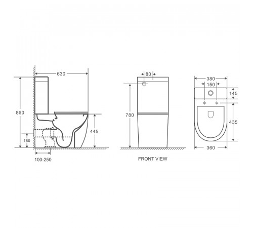 Унитаз компакт Alcora Impresion LT-2157A-R 49528 с бачком и сиденьем Микролифт