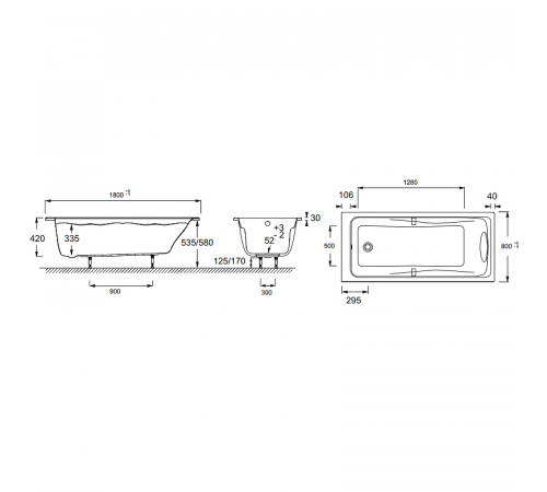 Акриловая ванна Jacob Delafon Odeon Up 180x80 E6048RU-00 без гидромассажа