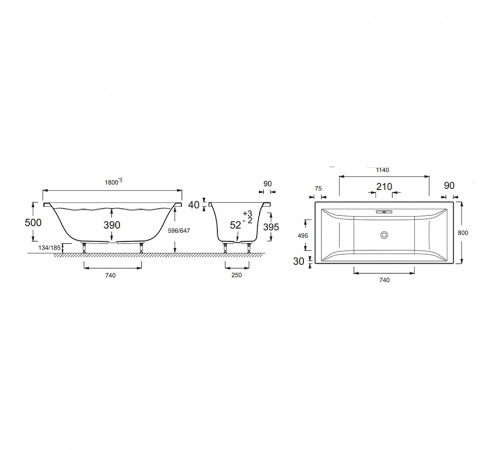 Акриловая ванна Jacob Delafon Evok 180x80 E60269RU-00 без гидромассажа