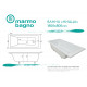 Ванна из литьевого мрамора Marmo Bagno Ницца 180x80 MB-N180-80 без гидромассажа